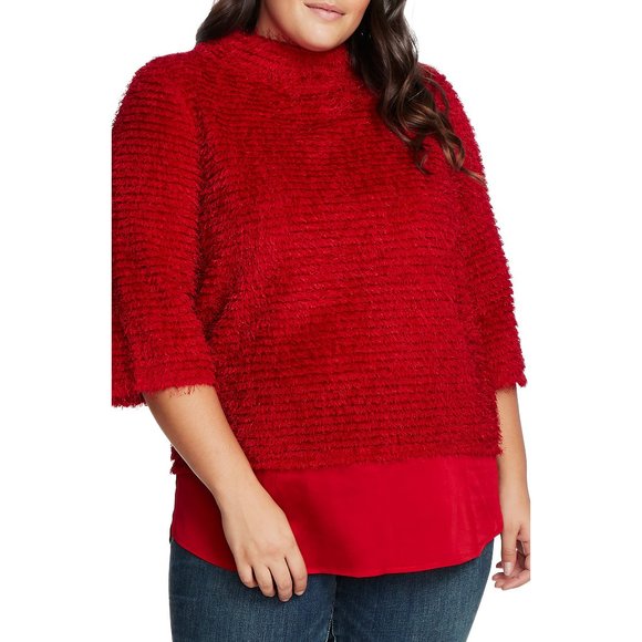NWT Vince Camuto Eyelash Trim Chenille Sweater - Picture 1 of 2